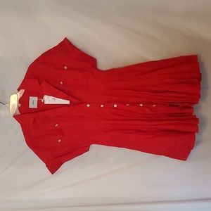 Sonya Amra designer red flare dress BRAND NEW